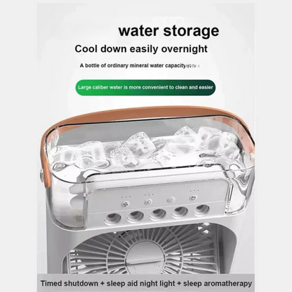 10 Inche Portable Air Conditioner Fan: Usb Electric Fan With Led Night Light and Mist Water