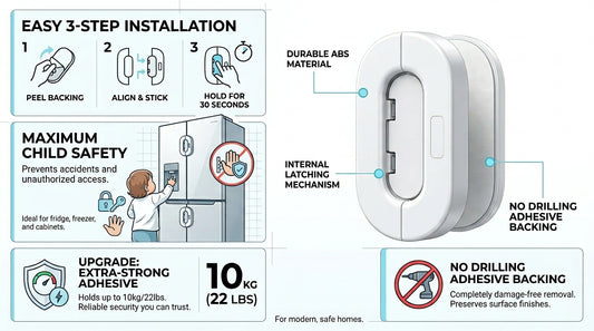 Universal Secure Lock for Fridge, Cabinets & Drawers | Free Cash on delivery available