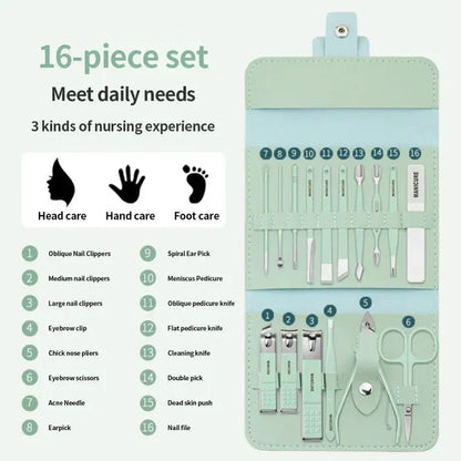 16-Piece Manicure Pedicure | Complete Set