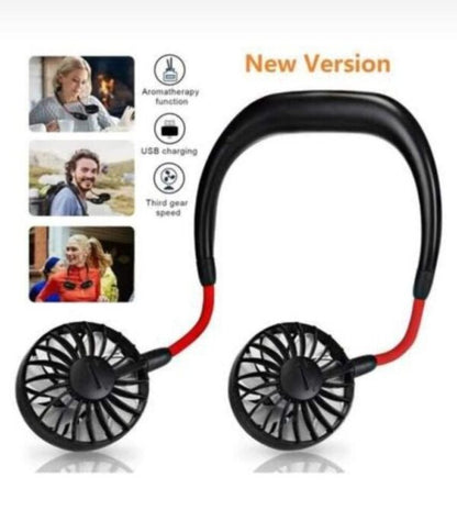 Neck Fan Adjustment Fan Hands-free Hanging Rechargeable Mini Sports Fans 3 Gears Wearable Sport Fan – Random Color