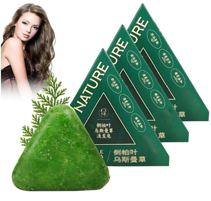 Nature Triangle Shampoo Bar Green Soap 80g | Controls Oil & Dandruff | Strengthens Hair & Reduces Frizz | FREE CASH ON DELIVERY